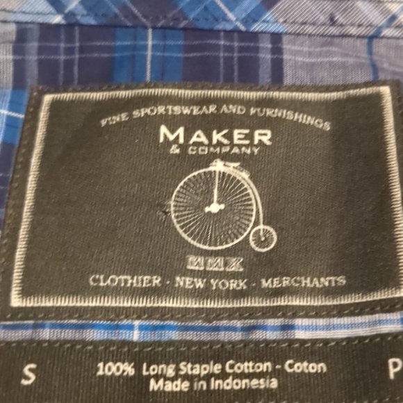 Men's Small Long Staple Cotton Button Down by Maker & Company - Picture 2 of 2